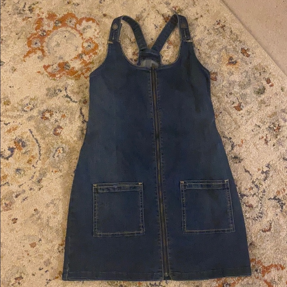 Denim overall dress